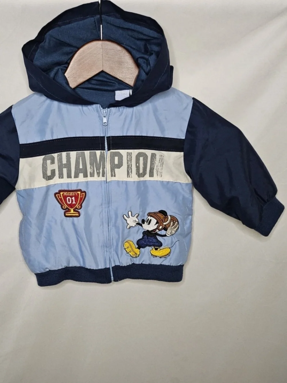 Disney Baby Boys Mickey Mouse Football Blue Champion 01 Zip Hoodie Jacket 18M
